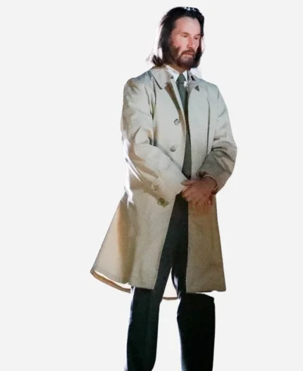 Keanu Reeves Movie Good Fortune 2025 Gabriel Beige Trench Coat