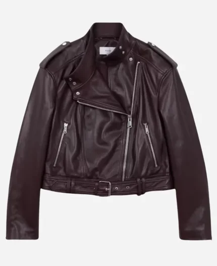 Keisha Castle-Hughes Tv Series FBI Most Wanted Season 06 Hana Gibson Burgundy Leather Jacket