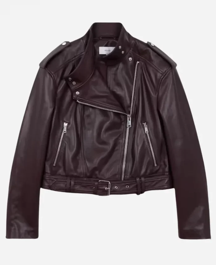 Keisha Castle-Hughes Tv Series FBI Most Wanted Season 06 Hana Gibson Burgundy Leather Jacket