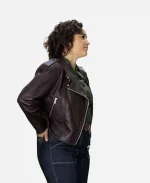 Keisha Castle-Hughes Tv Series FBI Most Wanted Season 06 Hana Gibson Leather Burgundy Jacket