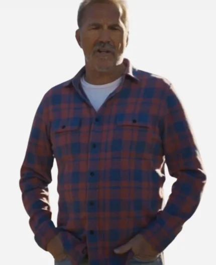 Kevin Costner’s the West Rose Blue Plaid Shirt