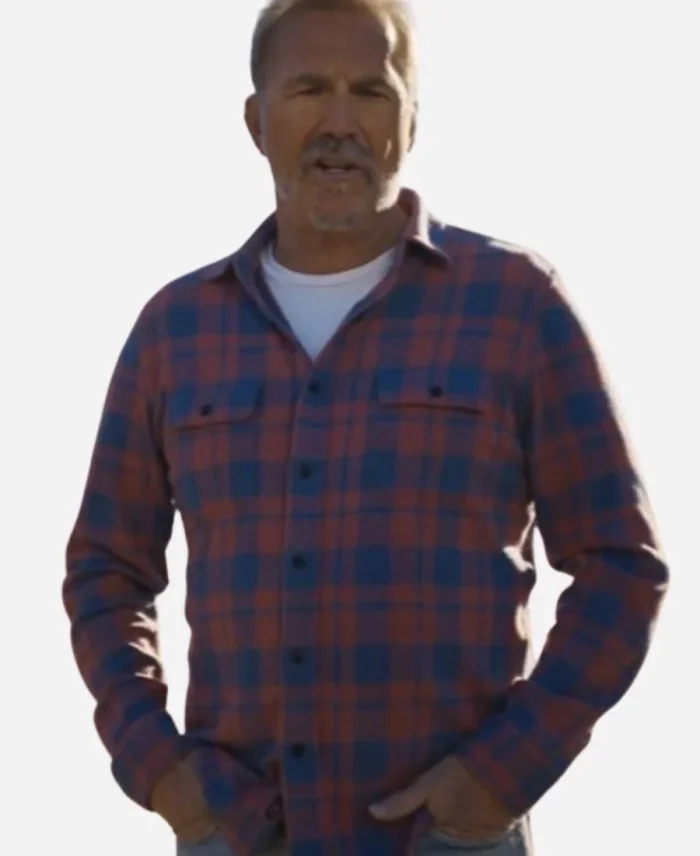 Kevin Costner’s the West Rose Blue Plaid Shirt