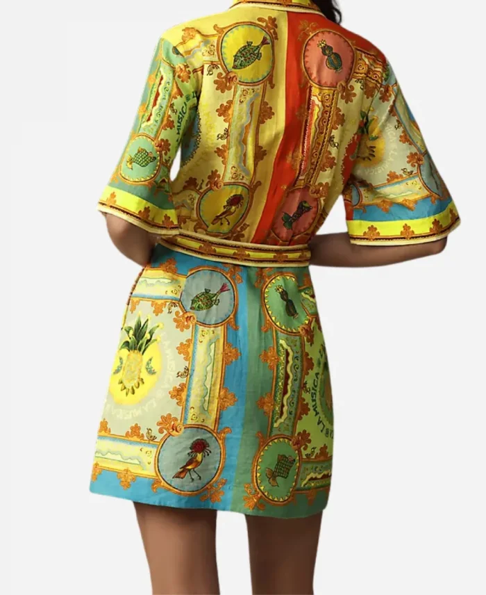 Kit Hoover Patchwork Print Belted Mini Dress