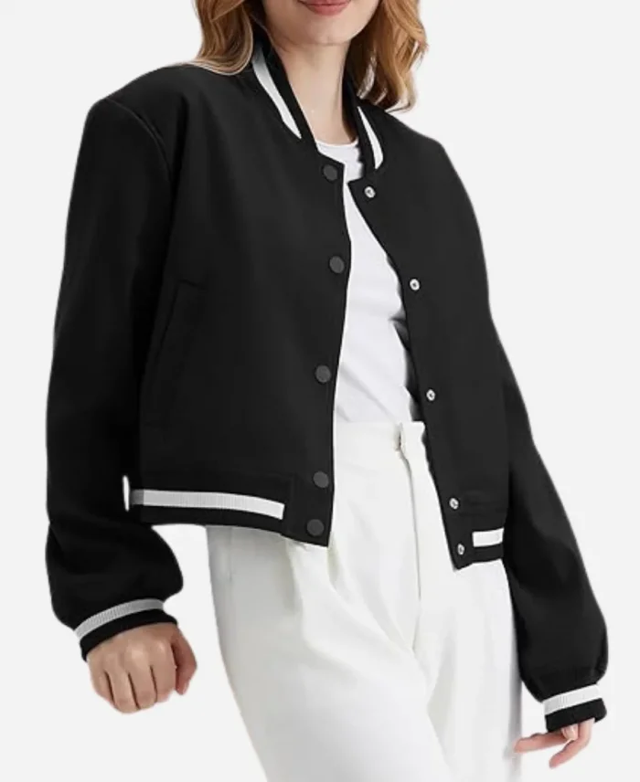 Kristen Bell Nobody Wants This 2024 Bomber Black Jacket