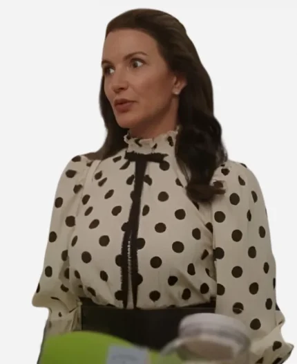 Kristin Davis And Just Like That S3 Polka Dot Blouse
