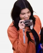 Kylie Jenner Knicks Game 2025 Leather Jacket