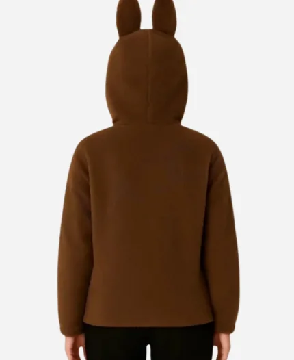 Labubu Brown Hooded Jacket For Unisex