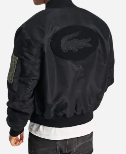Lacoste Oversized Contrast Bomber Jacket For Sale