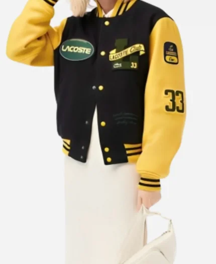 Lacoste Two-Tone Wool Bomber Jacket