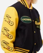 Lacoste Two-Tone Wool Bomber Varsity Jacket