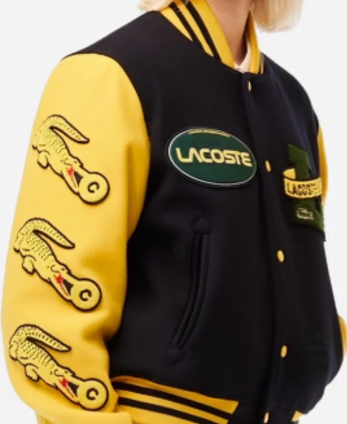 Lacoste Two-Tone Wool Bomber Varsity Jacket