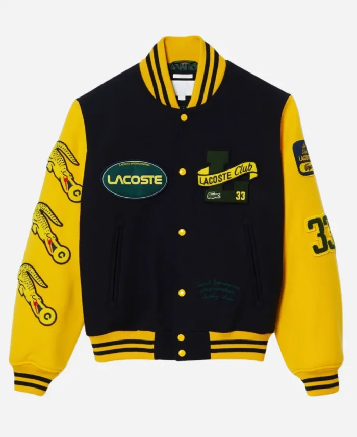 Lacoste Two-Tone Wool Bomber Varsity Jacket For Unisex