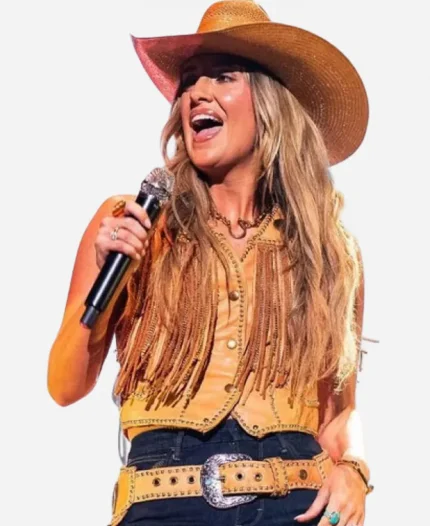 Lainey Wilson Railbird Festival 2025 Brown Fringe Vest