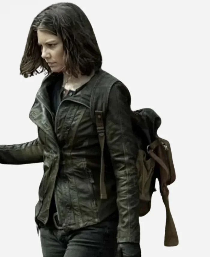Lauren Cohan TV Series The Walking Dead Dead City Maggie Rhee Black Leather Jacket