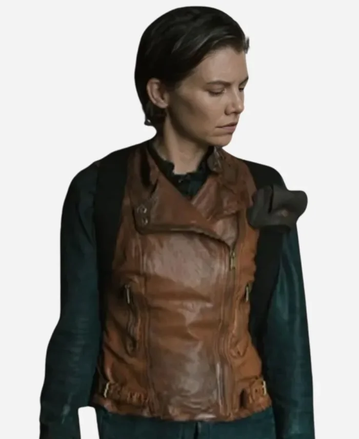 Lauren Cohan The Walking Dead Brown Leather Vest