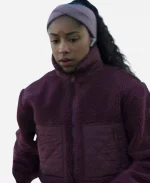 Law And Order Organized Crime S05 Burgundy Sherpa Jacket