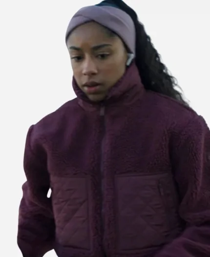 Law And Order Organized Crime S05 Burgundy Sherpa Jacket