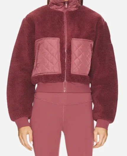 Law And Order Organized Crime Season 05 Burgundy Sherpa Bomber Jacket