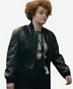 Leah Byrne Dept Q Bomber Leather Jacket