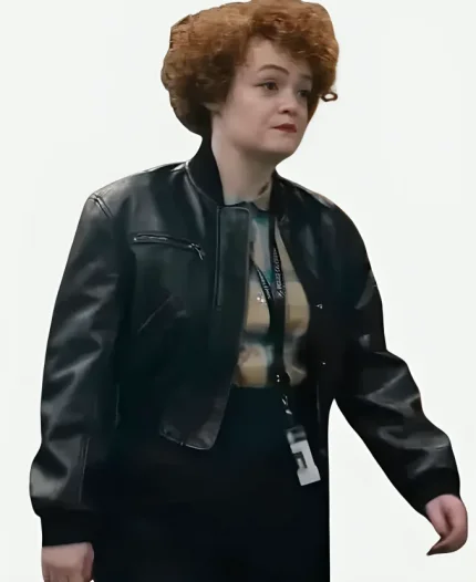 Leah Byrne Dept Q Bomber Leather Jacket