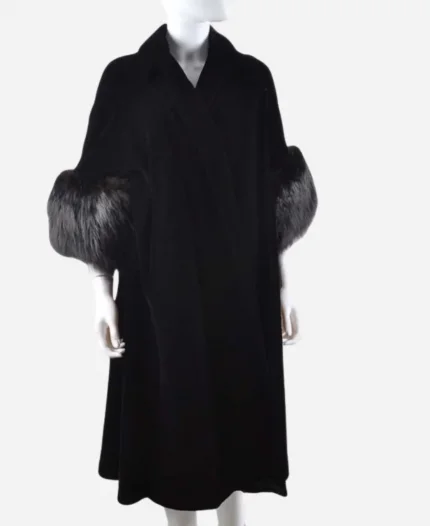 Lisa Emery TV Series The Walking Dead Dead City Season 02 The Dama Fur Cuffs Black Coat