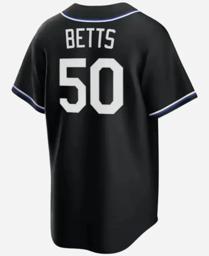 Los Angeles Dodgers Mookie Betts Black Lights Out Replica Player Jersey