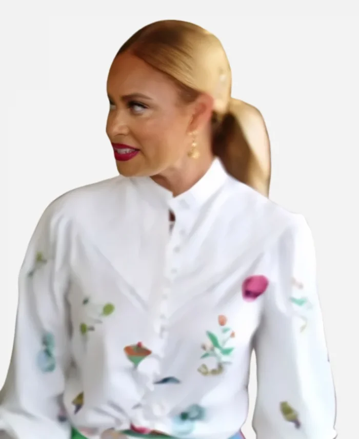 Love Hotel S01 2025 Gizelle Bryant White Printed Blouse