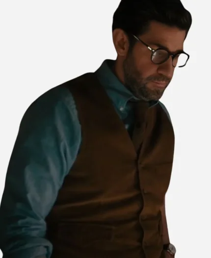 Luke Purdue Movie Fountain of Youth John Krasinski Brown Vest