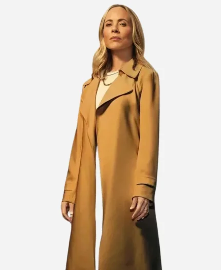 Mae Buckley TV Series The Waterfront 2025 Maria Bello Brown Trench Coat