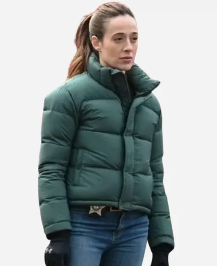 Marina Squerciati Chicago P.D. 2025 Kim Burgess Green Puffer Jacket