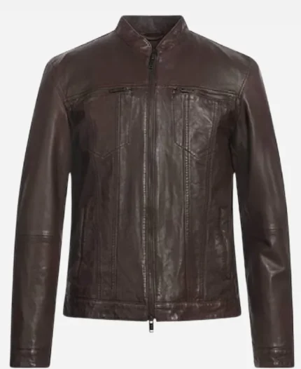 Mark Meachum TV Series Countdown 2025 Jensen Ackles Brown Leather Jacket