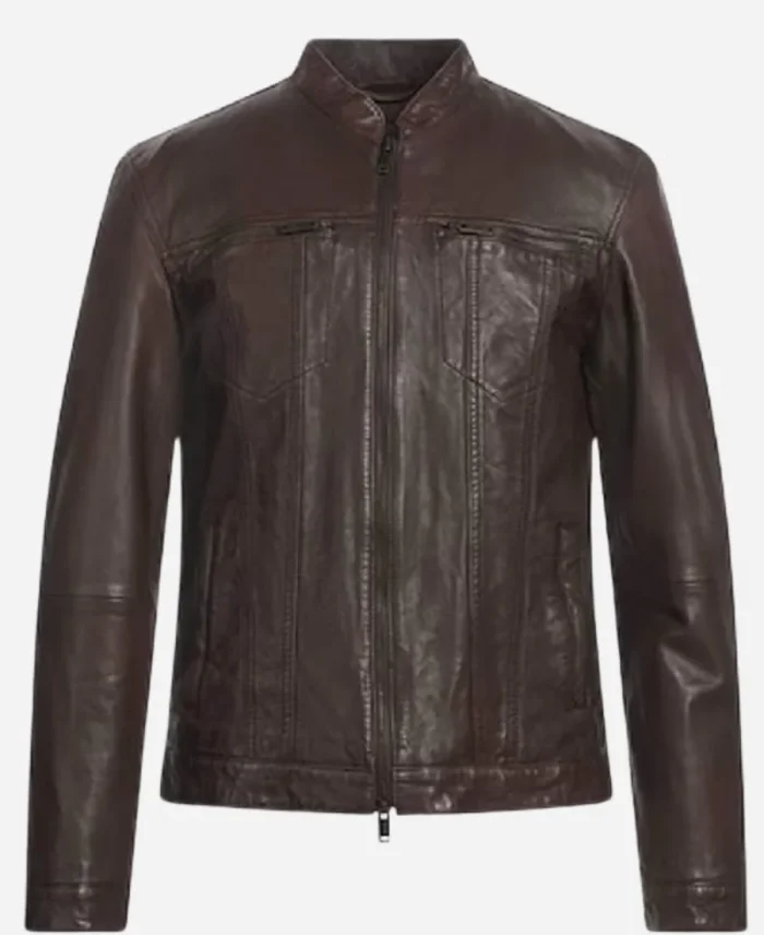 Mark Meachum TV Series Countdown 2025 Jensen Ackles Brown Leather Jacket