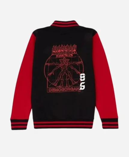 Mark Steger Tv Series Stranger Things Demogorgon Hunter Red And Black Varsity Jacket For Unisex