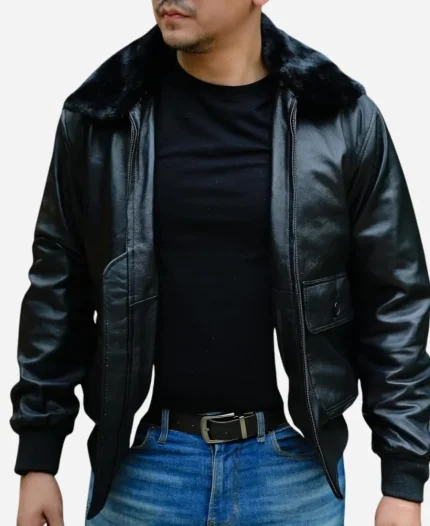 Masahiro Higashide Movie Demon City 2025 Kanta Fase Faux Fur Black Leather Jacket