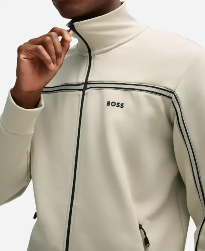 Maurice Johnson TV-Series 2025 Beyond the Gates 2025 Ted Richardson Light Beige Zip-Up Track Jacket