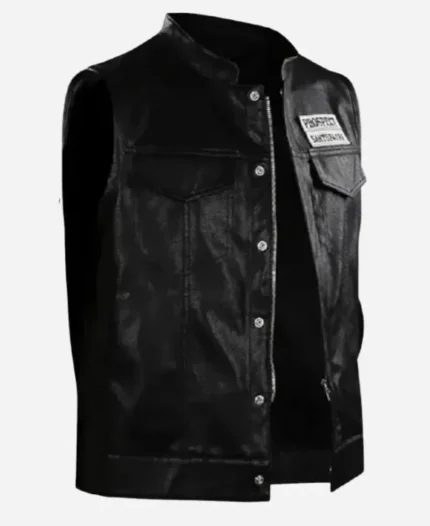 Mayans MC Ezekiel Reyes Black Leather Vest