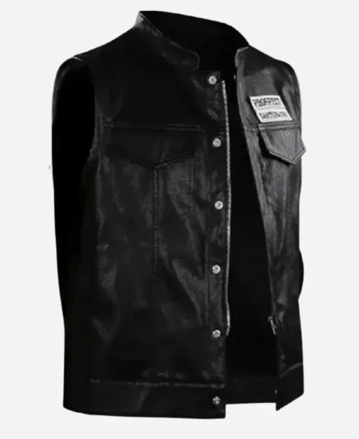Mayans MC Ezekiel Reyes Black Leather Vest