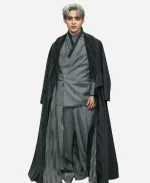 Met Gala 2025 S.Coups Grey Pleated Collar Coat For Sale