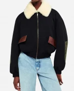 Missy Peregrym FBI 2025 Maggie Bell Shearling Black Bomber Jacket