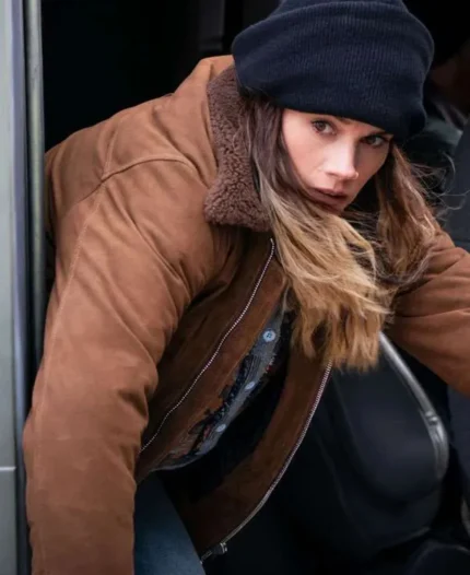 Missy Peregrym FBI S07 Maggie Bell Brown Shearling Jacket
