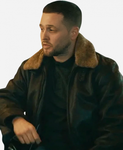 MobLand 2025 Bradley Turner Brown Leather Jacket