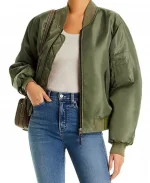 Morgan Nobody Wants This 2024 Bomber Green Jacket