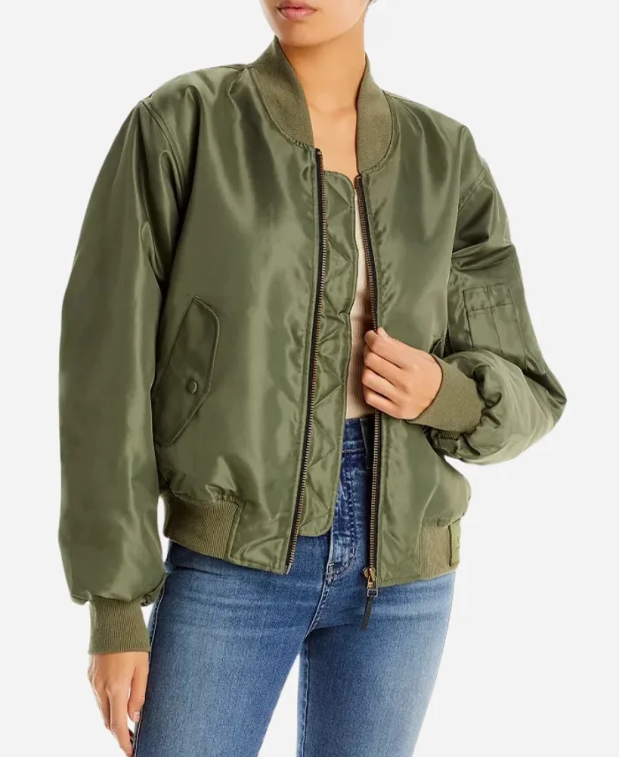 Morgan Nobody Wants This 2024 Green Bomber Jacket