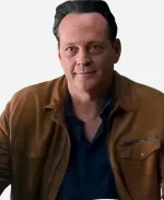 Movie 2025 Nonnas Vince Vaughn Brown Suede Jacket