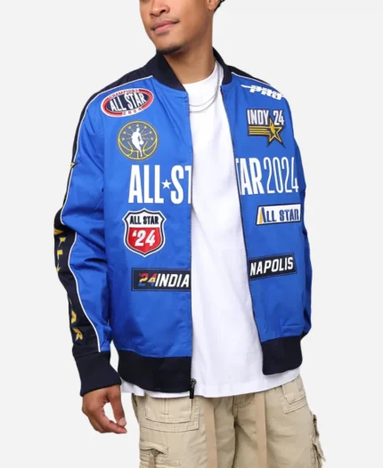 NBA All-Star 2024 Pro Standard Game Blue Vintage Bomber Jacket For Unisex