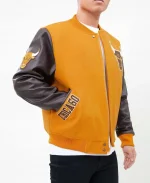 NBA Championship Chicago Bulls Logo Yellow Varsity Jacket