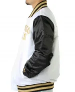 NBA Chicago Bulls Black and White Letterman Varsity Jacket