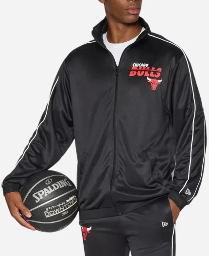 NBA Chicago Bulls Top Black Track Jacket For Unisex