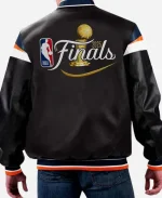 NBA Finals 2025 Oklahoma City Thunder Final Day Black Varsity Leather Jacket
