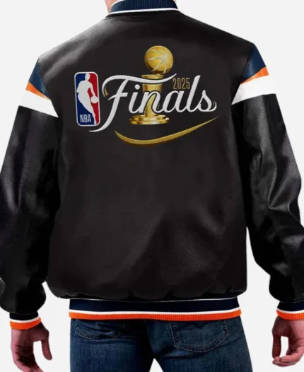 NBA Finals 2025 Oklahoma City Thunder Final Day Black Varsity Leather Jacket